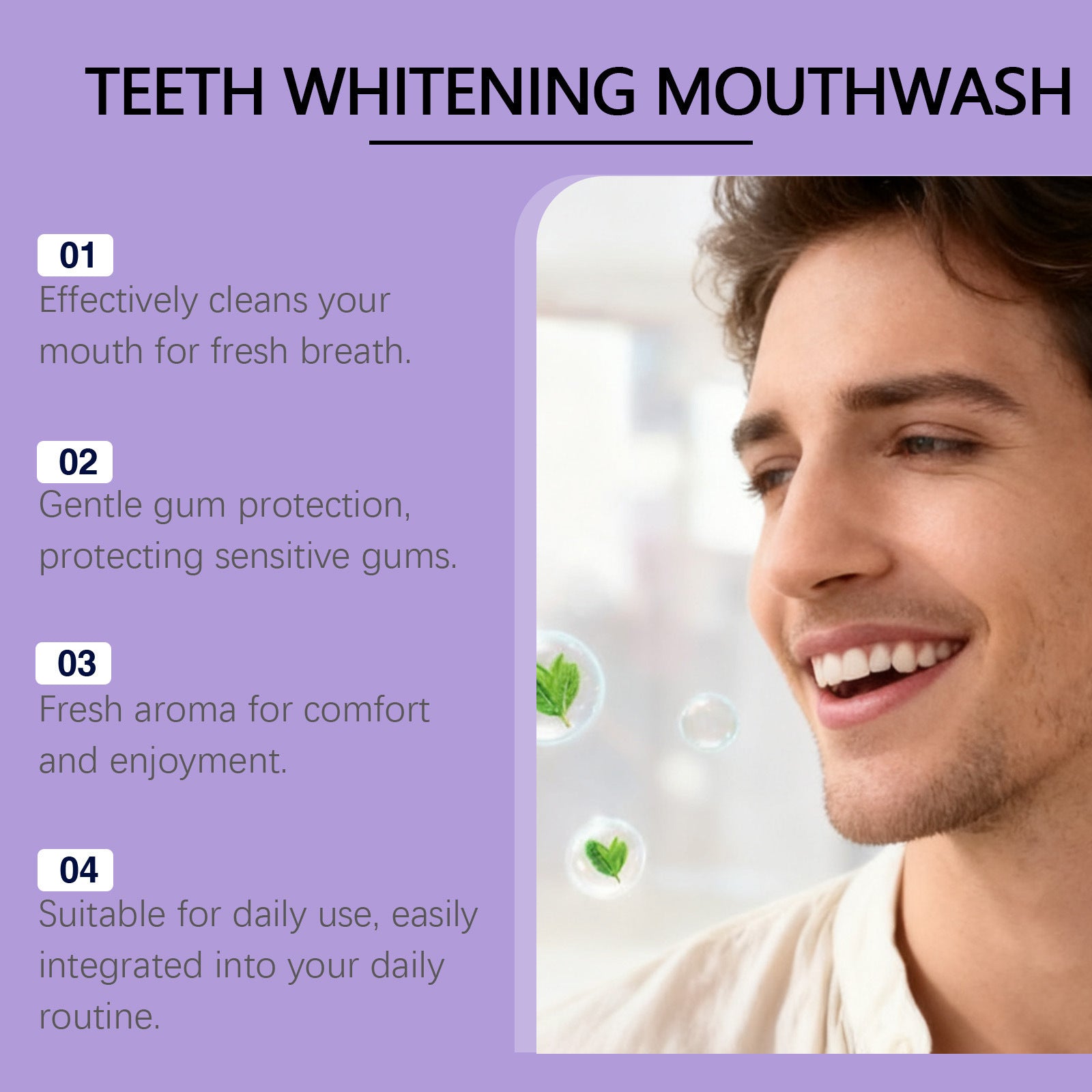 Dissolvable mint mouthwash strips, 20 pack - detail photo 3