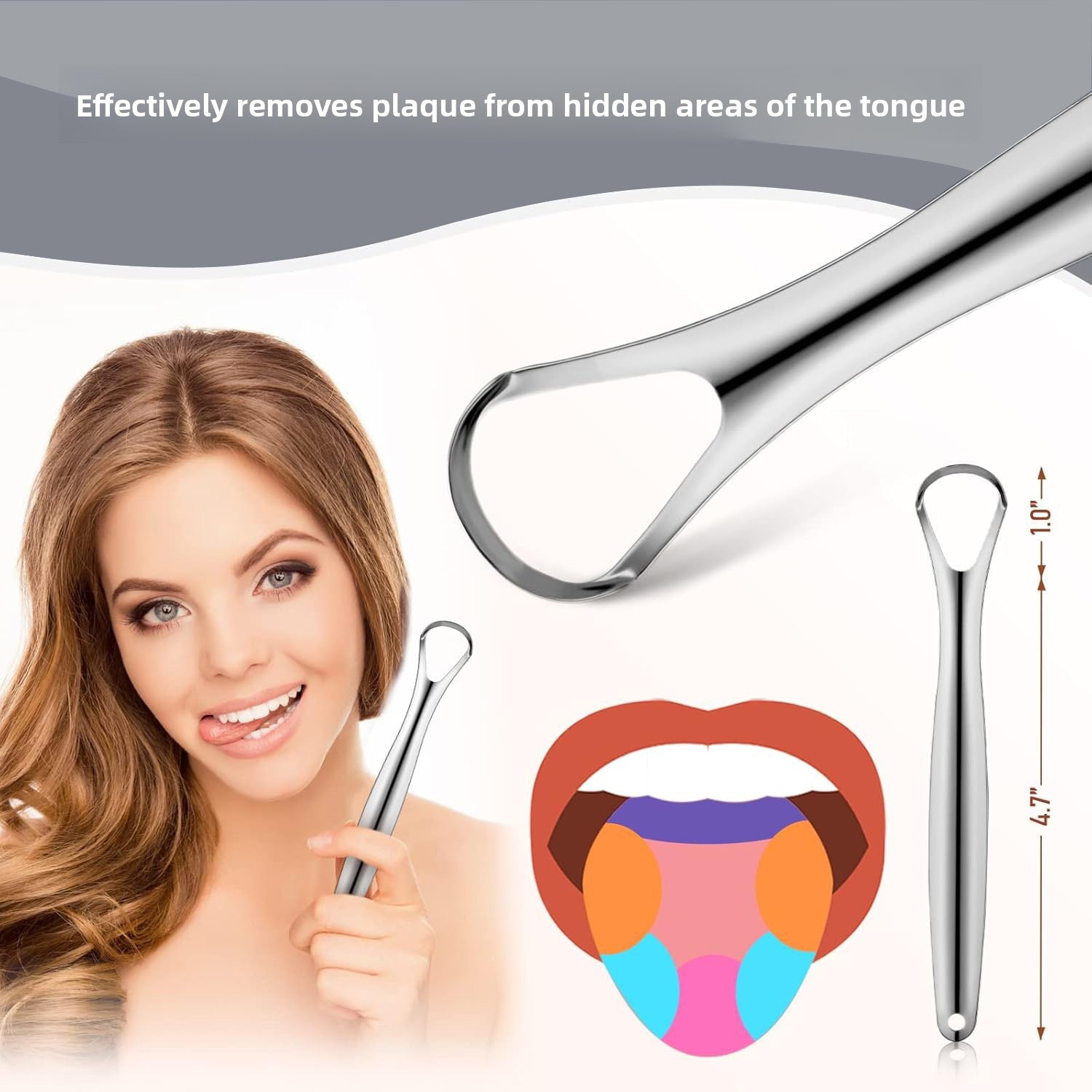 U-shaped tongue scraper, bad breath remedy - detail photo 2